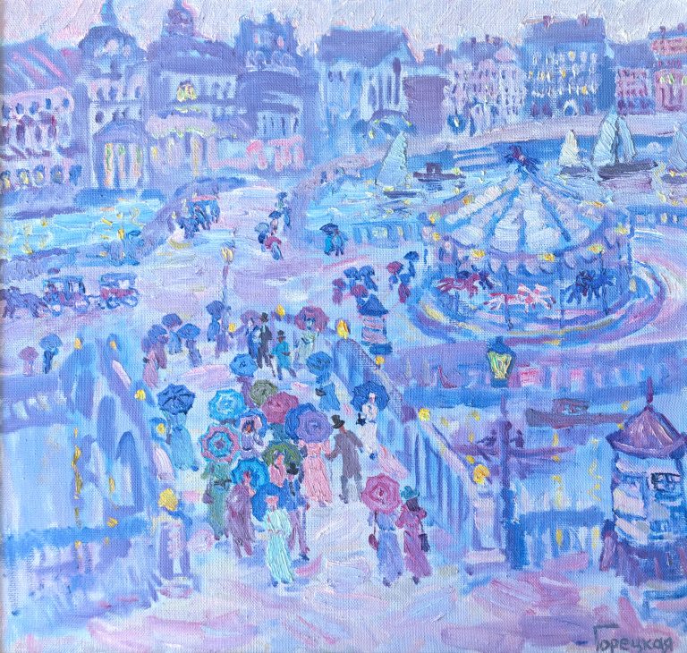 Горецкая Полина «Парижская карусель». Холст, масло, 80х80см, 2019г