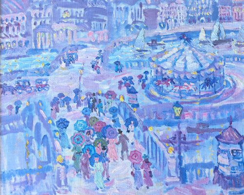 Горецкая Полина «Парижская карусель». Холст, масло, 80х80см, 2019г