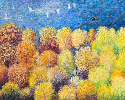 Жирнов Владимир «Осень в Жигулях» холст, масло, акрил, 120х150см, 2017г.