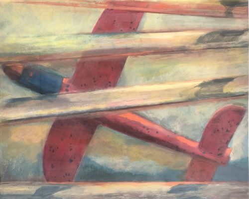 Минсафина Татьяна «В полете» Картон, акрил, 57х57см, 2021г.