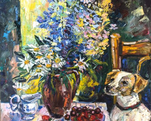 Сливкова Анна «Счастливое лето». Холст, масло, 70х70см, 2020г