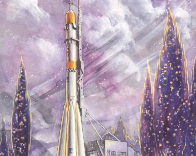 Сотников Данила «Союз». Смешанная техника, 37,5х 54,3см, 2023г.