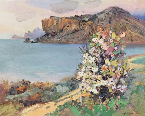 Тарасова Евгения «Весна у мыса Алчак». Холст, масло, 40х50см, 2023г.