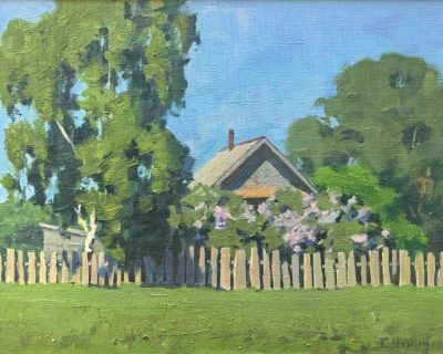 Уткин Евгений «Домик с сиренью» Холст, масло, 50х60см, 2012г